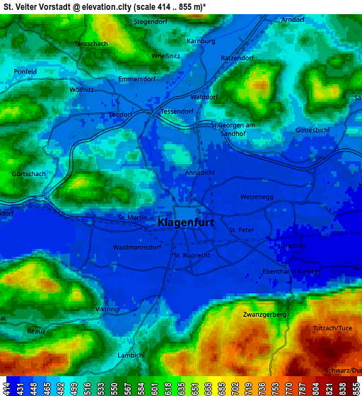 Zoom OUT 2x St. Veiter Vorstadt, Austria elevation map