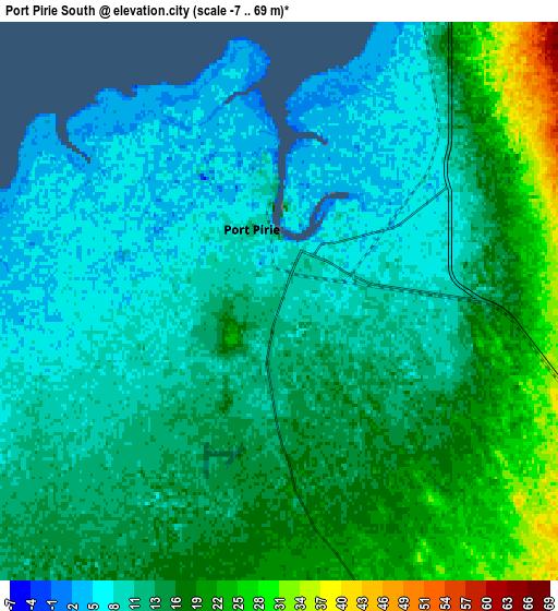 Zoom OUT 2x Port Pirie South, Australia elevation map