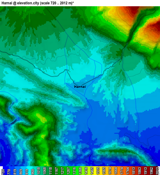 Zoom OUT 2x Harnai, Pakistan elevation map