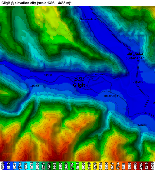 Zoom OUT 2x Gilgit, Pakistan elevation map