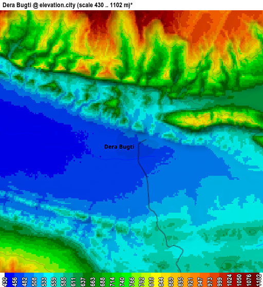 Zoom OUT 2x Dera Bugti, Pakistan elevation map