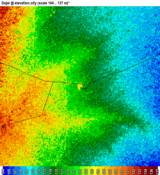 Zoom OUT 2x Dajal, Pakistan elevation map