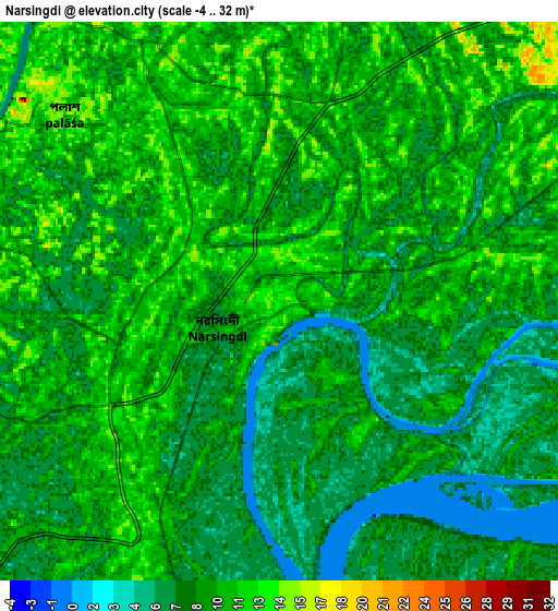 Zoom OUT 2x Narsingdi, Bangladesh elevation map