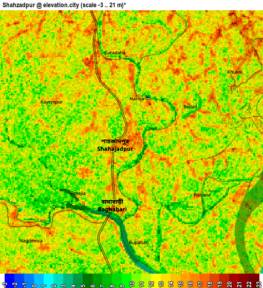Zoom OUT 2x Shāhzādpur, Bangladesh elevation map