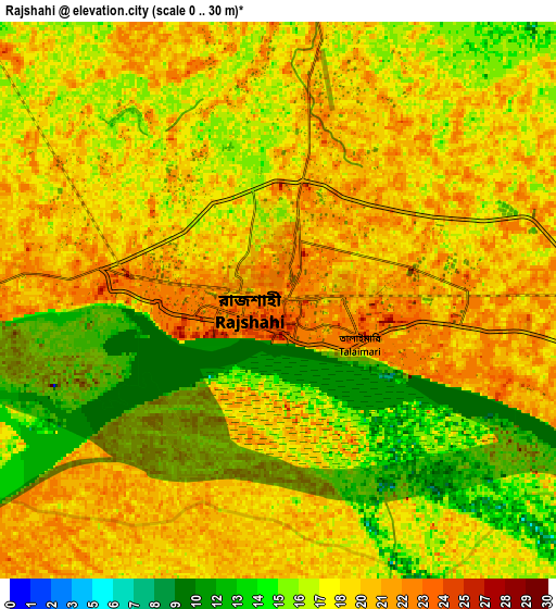 Zoom OUT 2x Rājshāhi, Bangladesh elevation map