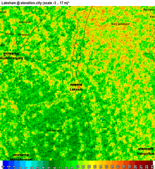 Zoom OUT 2x Lākshām, Bangladesh elevation map