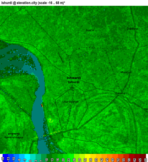 Zoom OUT 2x Ishurdi, Bangladesh elevation map
