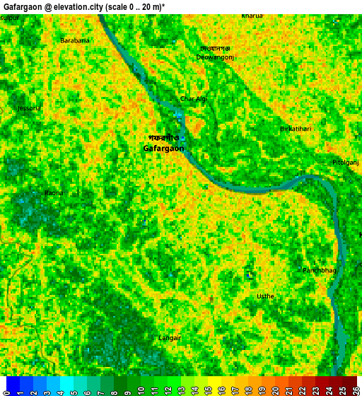 Zoom OUT 2x Gafargaon, Bangladesh elevation map