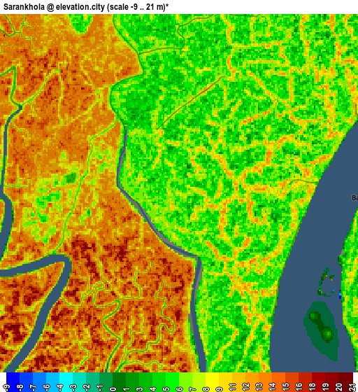 Zoom OUT 2x Sarankhola, Bangladesh elevation map