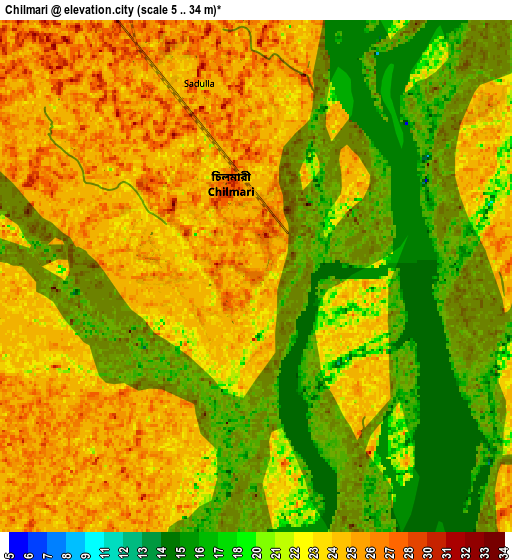 Zoom OUT 2x Chilmāri, Bangladesh elevation map