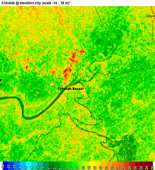 Zoom OUT 2x Chhātak, Bangladesh elevation map