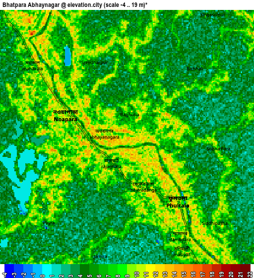 Zoom OUT 2x Bhātpāra Abhaynagar, Bangladesh elevation map