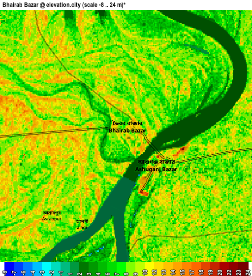Zoom OUT 2x Bhairab Bāzār, Bangladesh elevation map