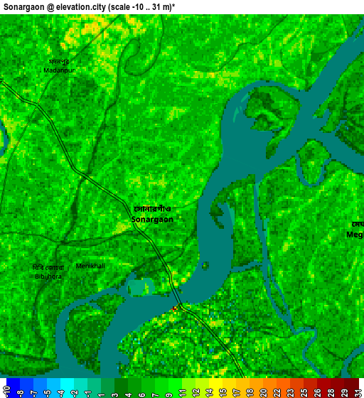 Zoom OUT 2x Sonārgaon, Bangladesh elevation map