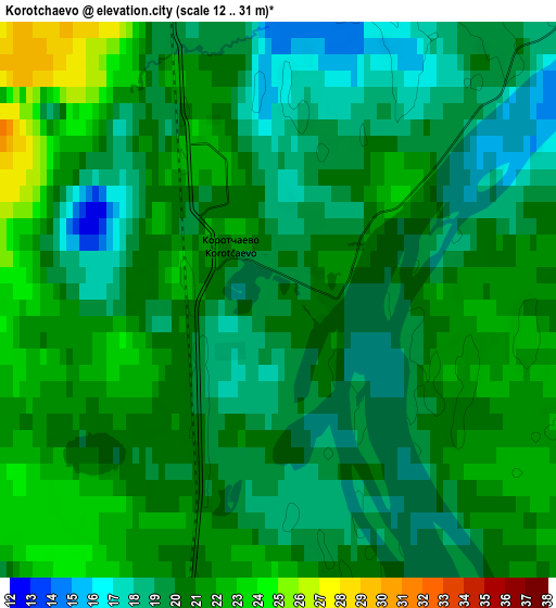 Zoom OUT 2x Korotchaevo, Russia elevation map
