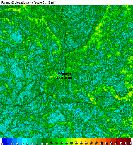 Zoom OUT 2x Pālang, Bangladesh elevation map