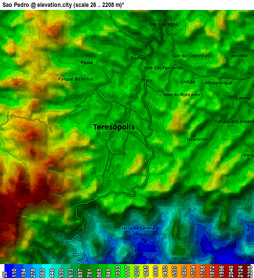 Zoom OUT 2x São Pedro, Brazil elevation map