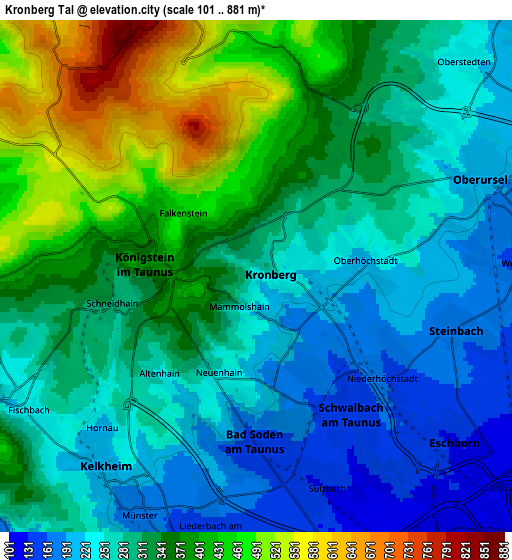 Zoom OUT 2x Kronberg Tal, Germany elevation map