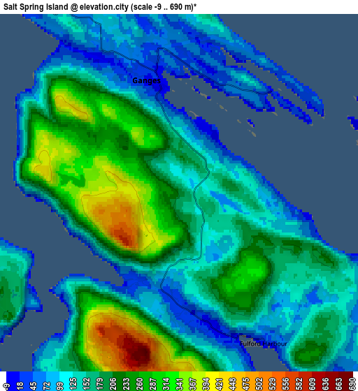 Zoom OUT 2x Salt Spring Island, Canada elevation map