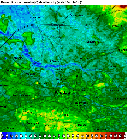 Zoom OUT 2x Rejon ulicy Klęczkowskiej, Poland elevation map