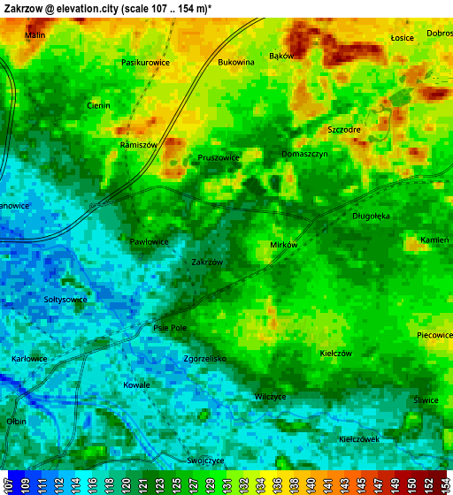 Zoom OUT 2x Zakrzów, Poland elevation map