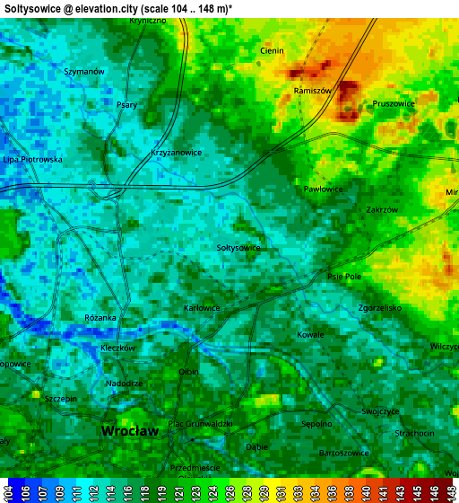 Zoom OUT 2x Sołtysowice, Poland elevation map