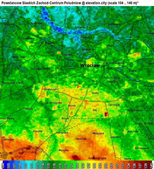 Zoom OUT 2x Powstańców Śląskich Zachód-Centrum Południow, Poland elevation map