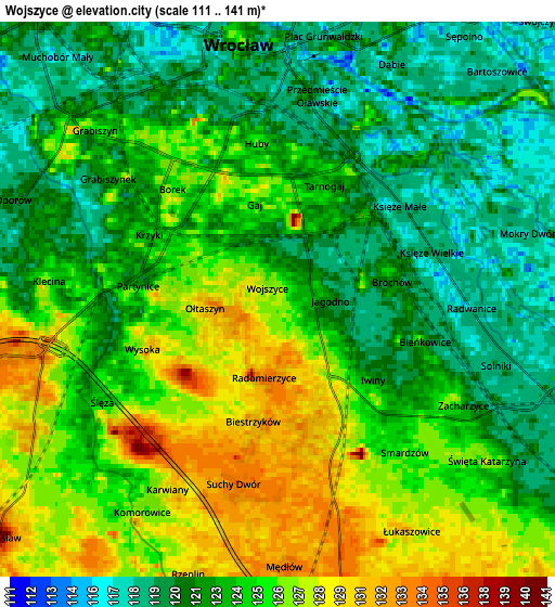 Zoom OUT 2x Wojszyce, Poland elevation map