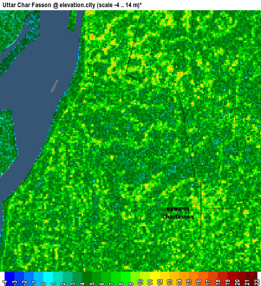 Zoom OUT 2x Uttar Char Fasson, Bangladesh elevation map