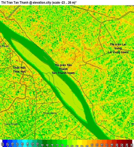Zoom OUT 2x Thị Trấn Tân Thành, Vietnam elevation map