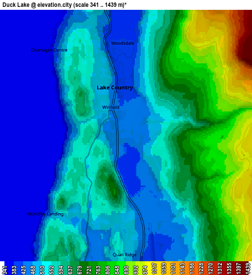 Zoom OUT 2x Duck Lake, Canada elevation map