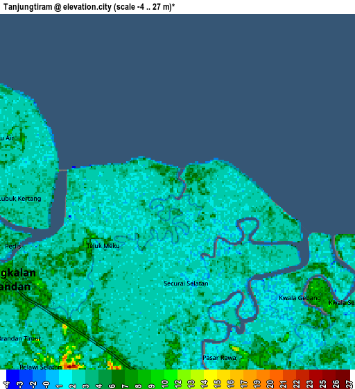 Zoom OUT 2x Tanjungtiram, Indonesia elevation map