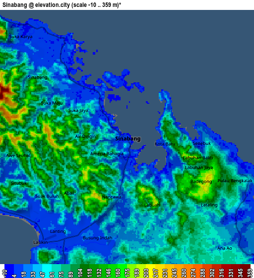 Zoom OUT 2x Sinabang, Indonesia elevation map