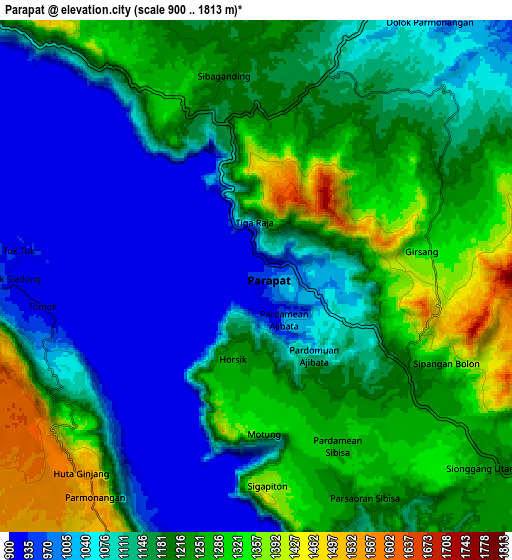 Zoom OUT 2x Parapat, Indonesia elevation map