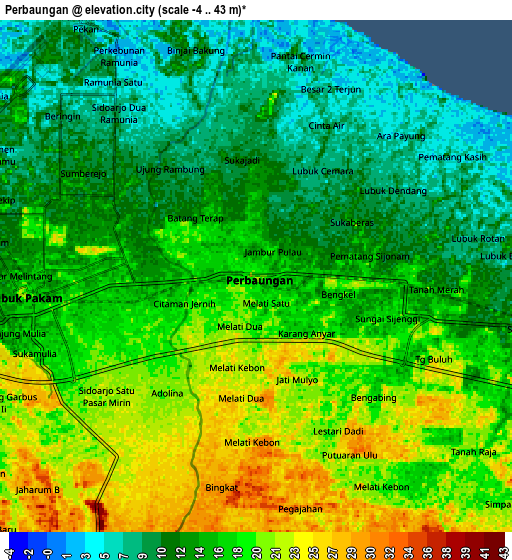 Zoom OUT 2x Perbaungan, Indonesia elevation map