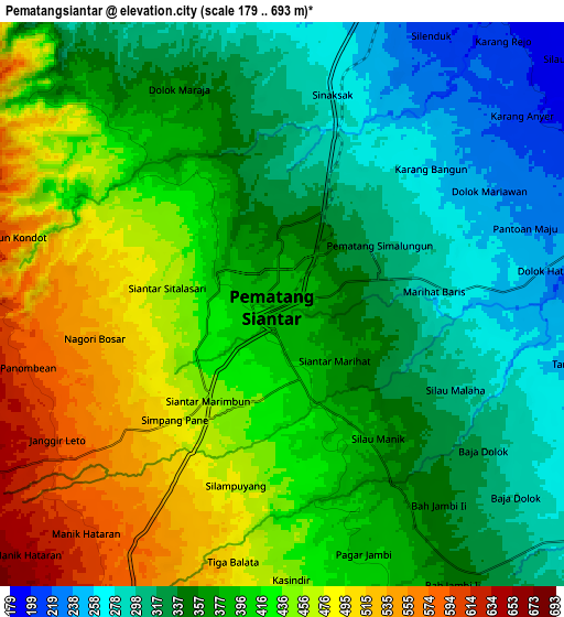 Zoom OUT 2x Pematangsiantar, Indonesia elevation map