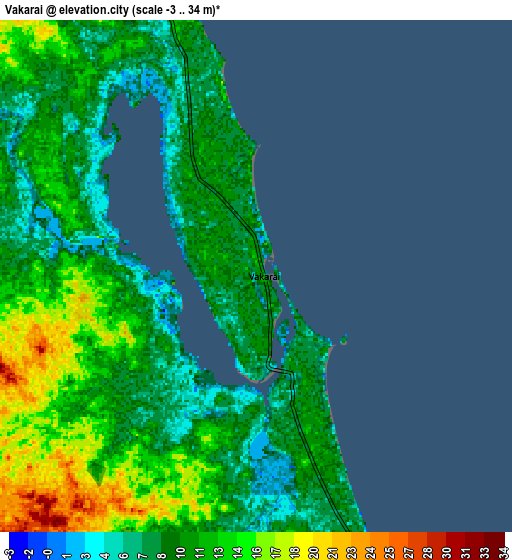 Zoom OUT 2x Vakarai, Sri Lanka elevation map