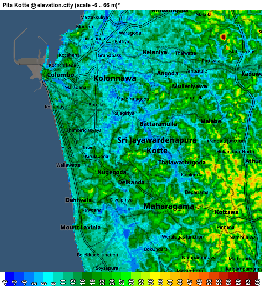 Zoom OUT 2x Pita Kotte, Sri Lanka elevation map