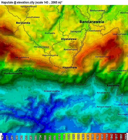 Zoom OUT 2x Haputale, Sri Lanka elevation map