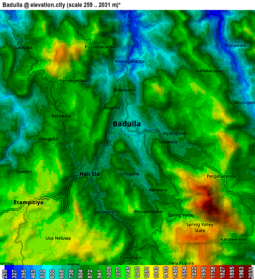 Zoom OUT 2x Badulla, Sri Lanka elevation map