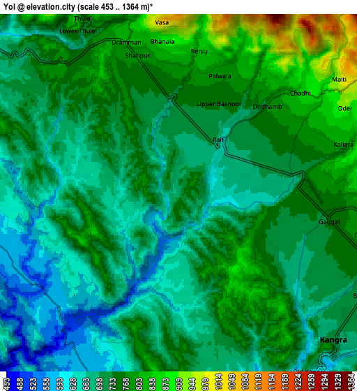 Zoom OUT 2x Yol, India elevation map