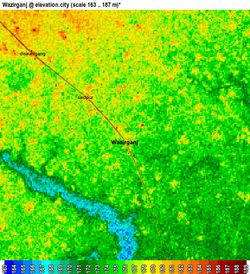 Zoom OUT 2x Wazīrganj, India elevation map