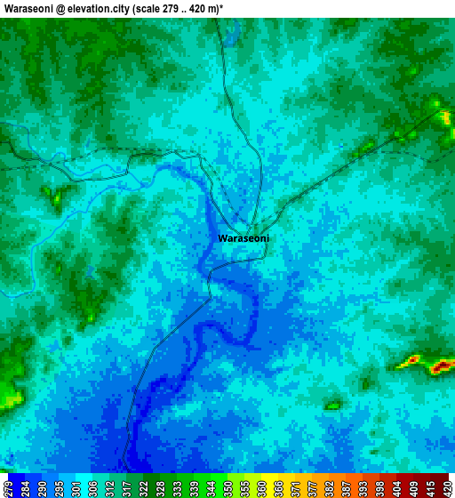 Zoom OUT 2x Wārāseonī, India elevation map