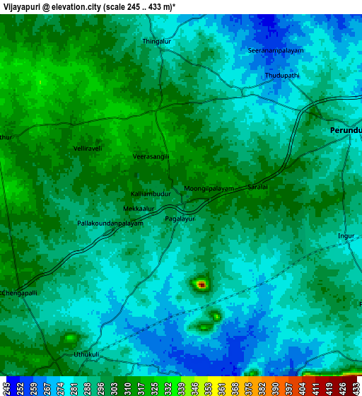 Zoom OUT 2x Vijayapuri, India elevation map