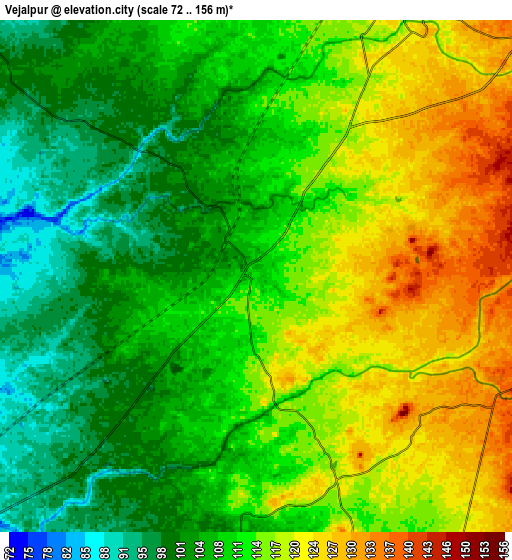 Zoom OUT 2x Vejalpur, India elevation map