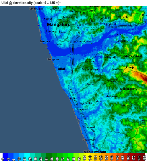 Zoom OUT 2x Ullal, India elevation map