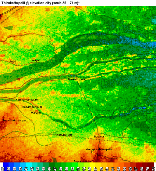 Zoom OUT 2x Thirukattupalli, India elevation map