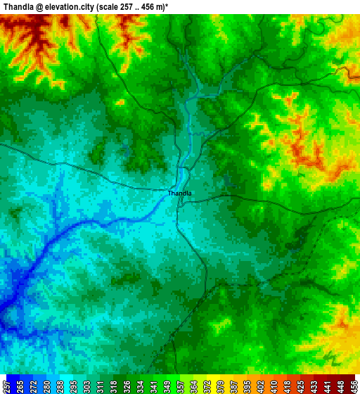 Zoom OUT 2x Thandla, India elevation map