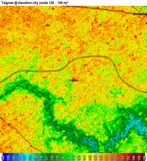 Zoom OUT 2x Tālgrām, India elevation map