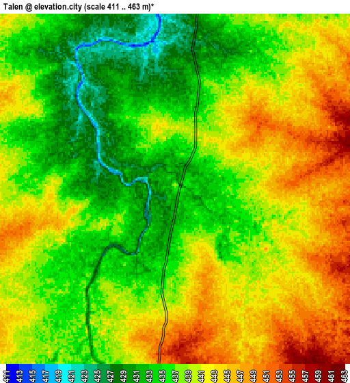 Zoom OUT 2x Talen, India elevation map